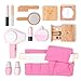 UMU Wooden Beauty Salon Toys for Girls Makeup Playset 12 Piece Kit with Makeup Brush Mirror and Cosmetics Case Best Gift for 3 4 5 Girls Kids - Image 2