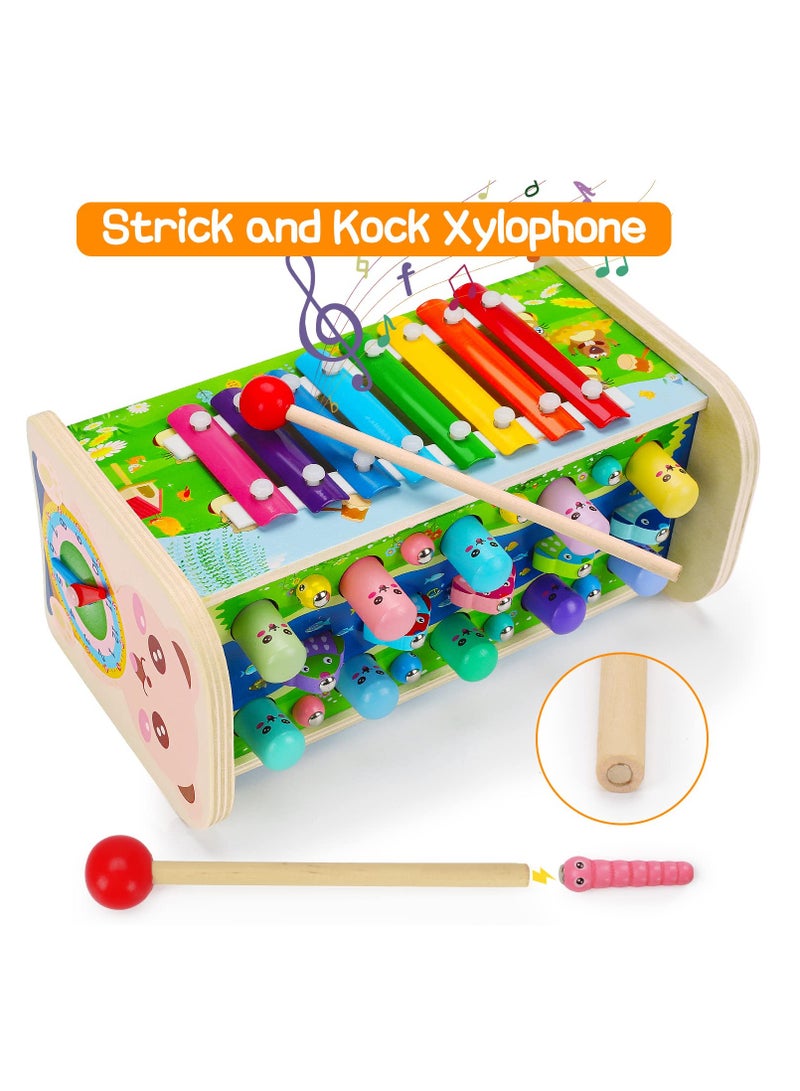 Educational Wooden Montessori Toys for Toddler Sensory Toy Developmental Learning Hammering Pounding Toys Xylophone Fine Motor Skill Toy 1-3 Preschool Activity - Image 3