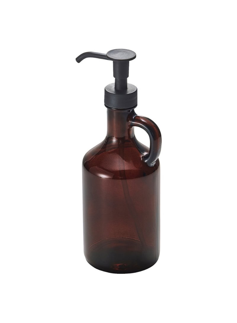 Brown Glass Bathroom Soap Dispenser, 380ml - Image 1
