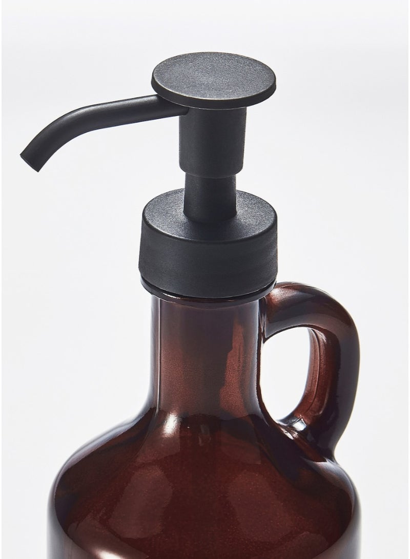 Brown Glass Bathroom Soap Dispenser, 380ml - Image 4