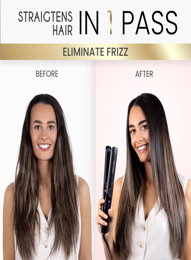 ELLA BELLA® Titanium Flat Iron Hair Straightener Slim (with Infrared) • Professional Straightening Iron • Digital Display to Accurately Control Temperature • As Featured in Good Housekeeping - Image 2
