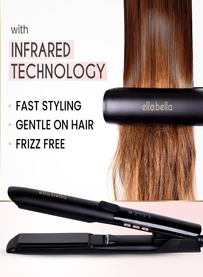 ELLA BELLA® Titanium Flat Iron Hair Straightener Slim (with Infrared) • Professional Straightening Iron • Digital Display to Accurately Control Temperature • As Featured in Good Housekeeping - Image 4