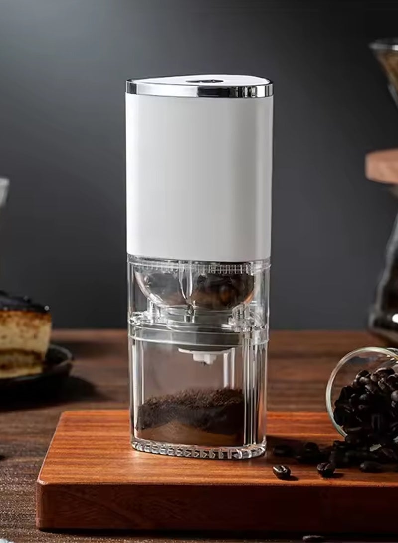 Handheld coffee machine,Compact Electric Coffee Grinder – One-Touch Portable Grinder with Fast Ceramic Burr, Type-C Rechargeable, Magnetic Detachable Design, Low-Heat Grinding for Fresh Flavor – Ideal for Travel, Office, Home, Coffee Lovers(White)  - Image 1