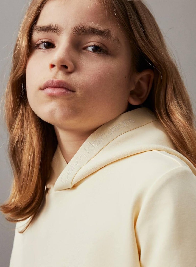 كالفن كلاين جينز هودي من نسيج سبيسر مزين بشعار العلامة التجارية - Image 3