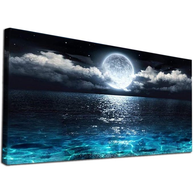 LARGE DIAMOND PAINTING KITS FOR ADULTS 315 X 157 INCH DIY 5D SEA MOON FULL ROUND DRILL CRYSTAL RHINESTONE EMBROIDERY PICTURES ARTS PAINT BY NUMBER DIAMOND ART KITS FOR HOME WALL DECOR