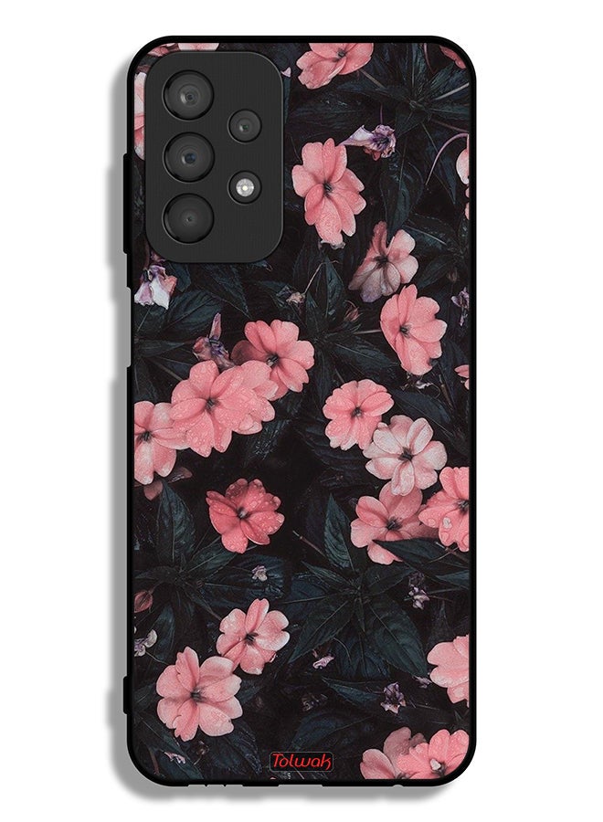 Tolwak Samsung Galaxy A23 4G Protective Case Cover Peach Small Roses - Image 1