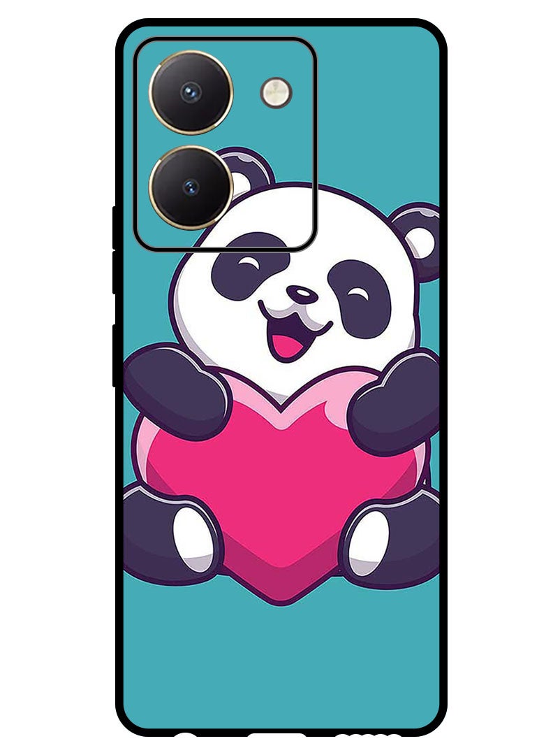 Theodor Protective Case Anti Scratch Shock Proof Bumper Cover For Vivo Y27s Heart Panda - Image 1