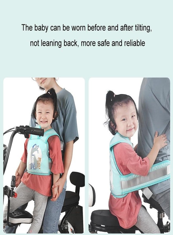 Stoyobe® Anti-Fall Breathable Child Safety Strap Kids Safety belt for two wheeler – Adjustable Kids Safety Belt, Secure Riding Harness for Toddlers, Lightweight & Comfortable Baby Support Strap (Age of use: 9 months to 12 years old) (Four Seasons Green Fox) - Image 5