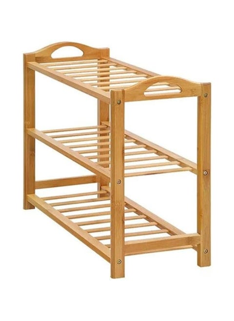 Wooden Shoe Rack for Closet | Wood and Bamboo Shoe Shelf | Shoe Storage Orgnizer for Enterway Hallway Bathroom Balcony | Easy to Assemble & Space Saving (3-tier)
