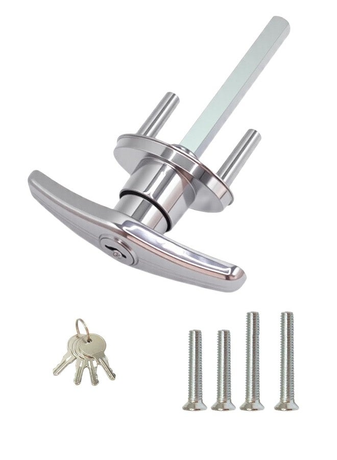 Quality Life Garage Door Lock T-Handle Locks Latch Replacement Parts with 4 Keys, Mounting Hardware Included, Fit 1-3/8" to 2" Thick Doors, T-Handles Locking Set for Garage Door - 1pack - Image 1