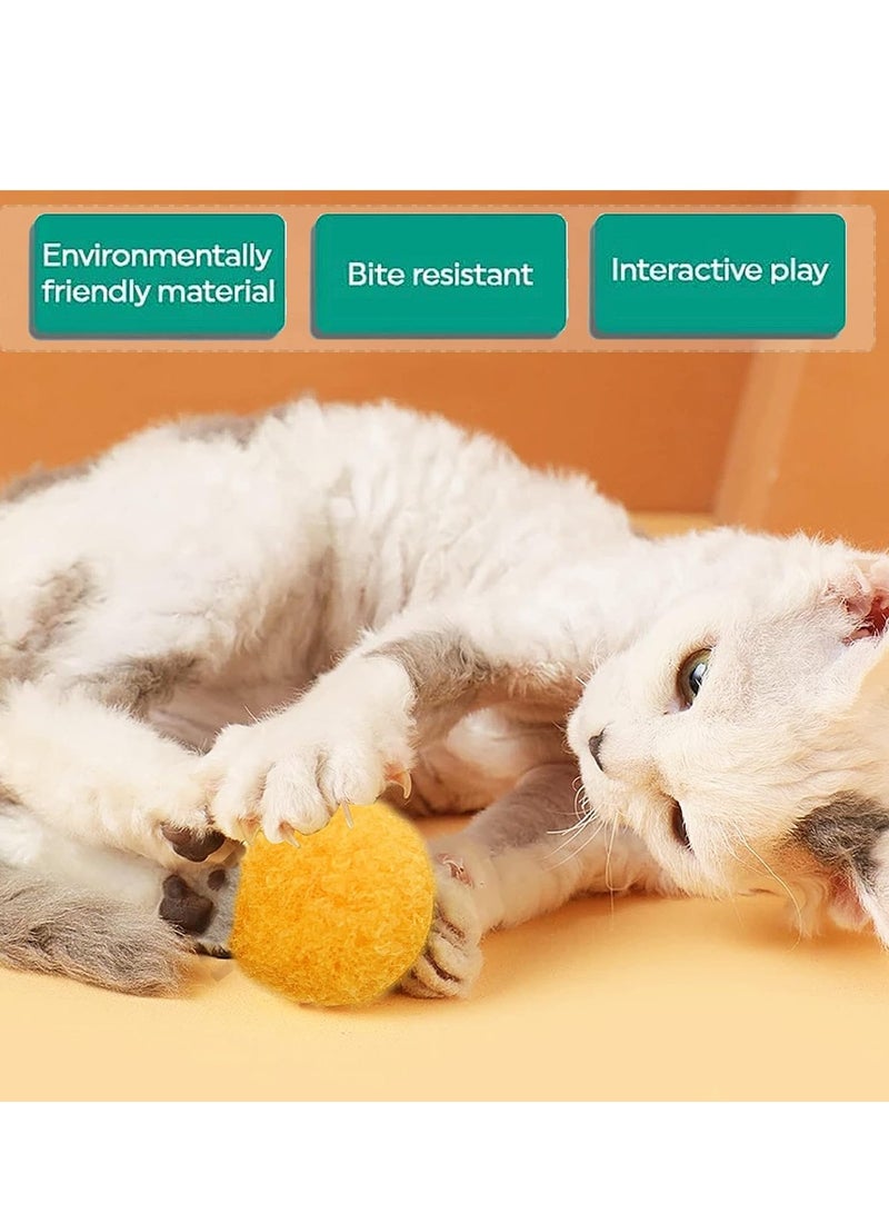 Cat Toys Interactive for Indoor Cats With Interactive Launchers Cat Toys For Indoor Cats Self Play Cat Silent Plush Ball Toy Pom Pom Balls Puff Balls Cat Enrichment Toys 20 Balls 1.2IN
