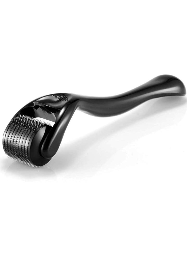 SYOSI - Derma Roller, Cosmetic Microdermabrasion Instrument 540 Titanium Micro Needle 1mm Facial Skin Care Microneedle Roller Black Color, Home Use for Face Care Beauty Massage Tools - Image 1