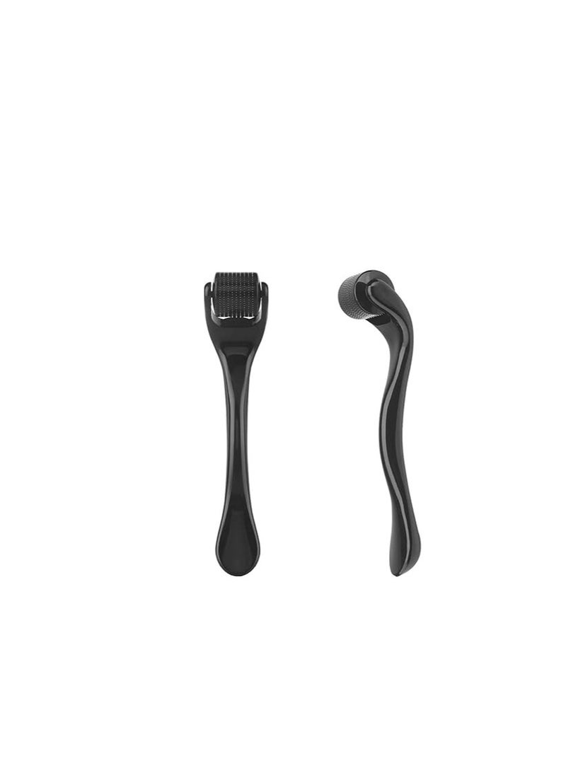 SYOSI - Derma Roller, Cosmetic Microdermabrasion Instrument 540 Titanium Micro Needle 1mm Facial Skin Care Microneedle Roller Black Color, Home Use for Face Care Beauty Massage Tools - Image 1
