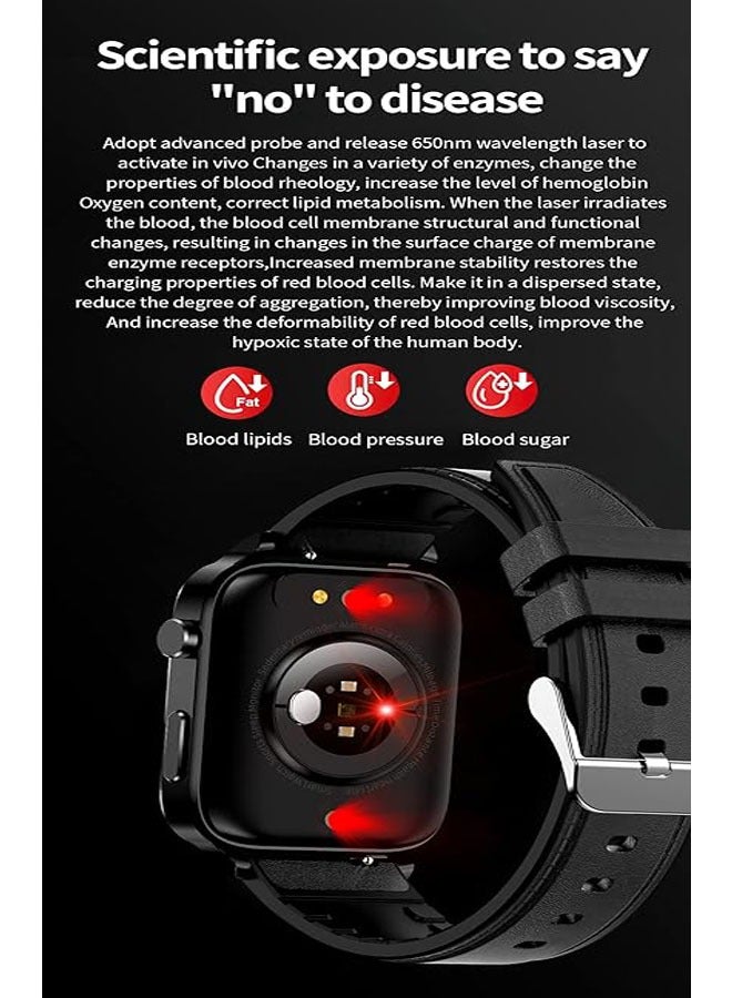 F100 smartwatch heart rate, blood pressure, blood oxygen, body temperature, laser health detection, waterproof step measuring exercise bracelet - Image 3