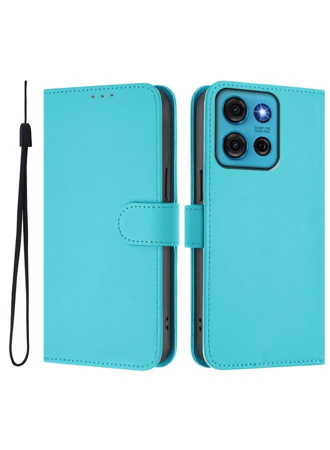 اس-توب جراب لهاتف Motorola Moto G75 5G مصنوع من الجلد بلون سادة مع حبل تعليق - Image 2