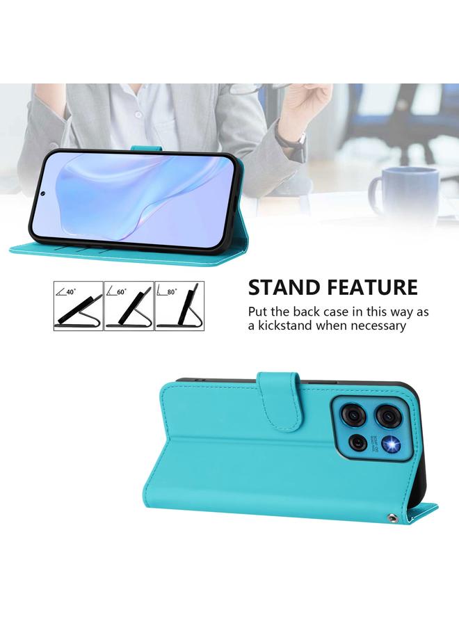 اس-توب جراب لهاتف Motorola Moto G75 5G مصنوع من الجلد بلون سادة مع حبل تعليق - Image 3