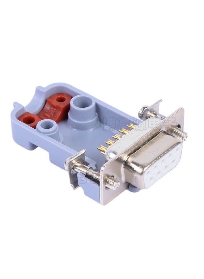 Generic - Db9 Male Connector 2 Row 9 Pin Female Connector DB9 Connector RS232/485 Welding Connector Serial Oral PLC Connector Plug-Color:Male Headband Nut - Image 1