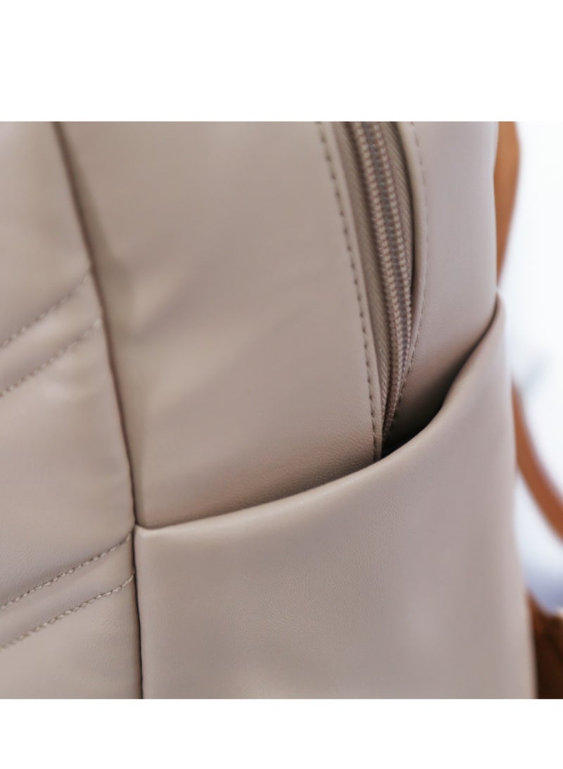 دكني حقيبة ظهر  للسفر والعمل للنساء والفتيات لون كابتشينو - Image 3