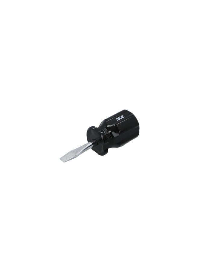 ACE Chemical-Resistant Easy-Grip Handle Flat Screwdriver Black and Silver 1/4 x 1.5inch 24369AHT - Image 1