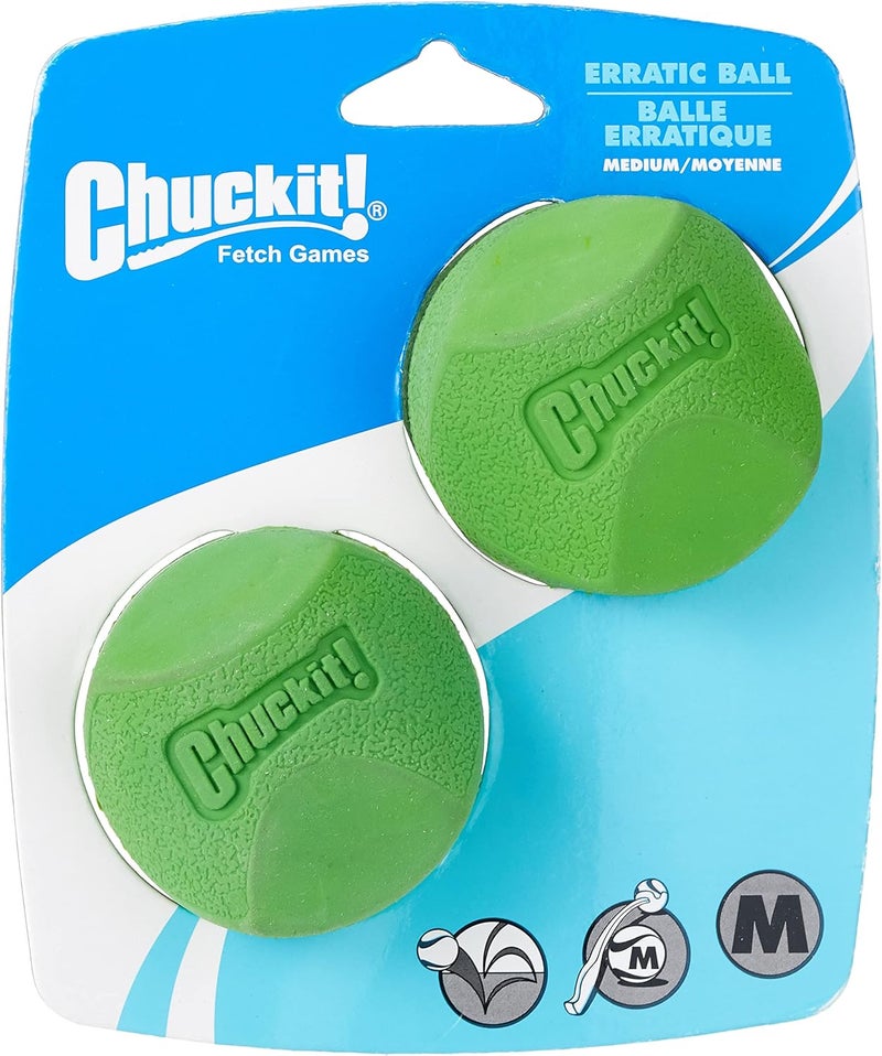 ChuckIt! Erratic Ball Dog Toy - Medium (2 Pack) for Indoor and Outdoor Play - Image 1