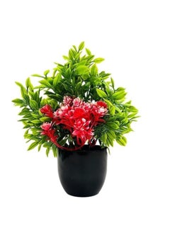 Accessorize Kingdom Artificial Potted Plants, Artificial Plastic Eucalyptus Plants Small Indoor Potted Houseplants, Small Faux Plants For Home Decor Bathroom Office Farmhouse (Black-Roundpot)  - Image 3