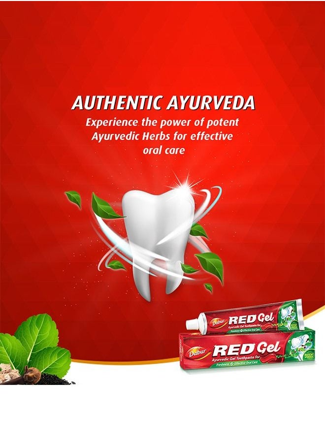 Dabur Red Gel Ayurvedic Toothpaste for Teeth & Gums | Enriched with Potent Ayurvedic Ingredients | For Healthy Gums & Strong Teeth - 150g