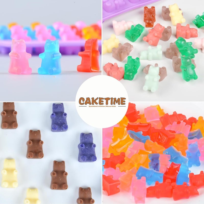 CAKETIME Gummy Molds Bear Candy Silicone - Mini Size Chocolate Gummy Molds with 2 Droppers Nonstick Food Grade Silicone Pack of 4 - Image 5