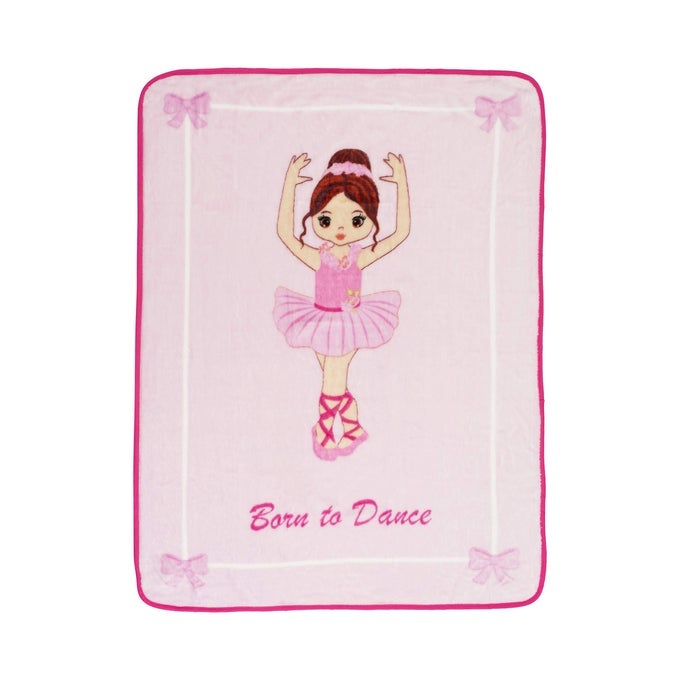 TODDLER THROW BLANKET 30 BY 40 BALLERINA BORN TO DANCE SUPER SOFT PLUSH WARM AND COMFORTABLE