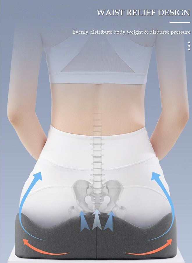 DUNISO Memory Foam Seat Cushion for Long Sitting, Chair Cushion for Sciatica and Lower Back Pain Relief, Comfortable Coccyx Cushion for Home Office Chair Pad, Car Seat, Wheelchair - Image 3