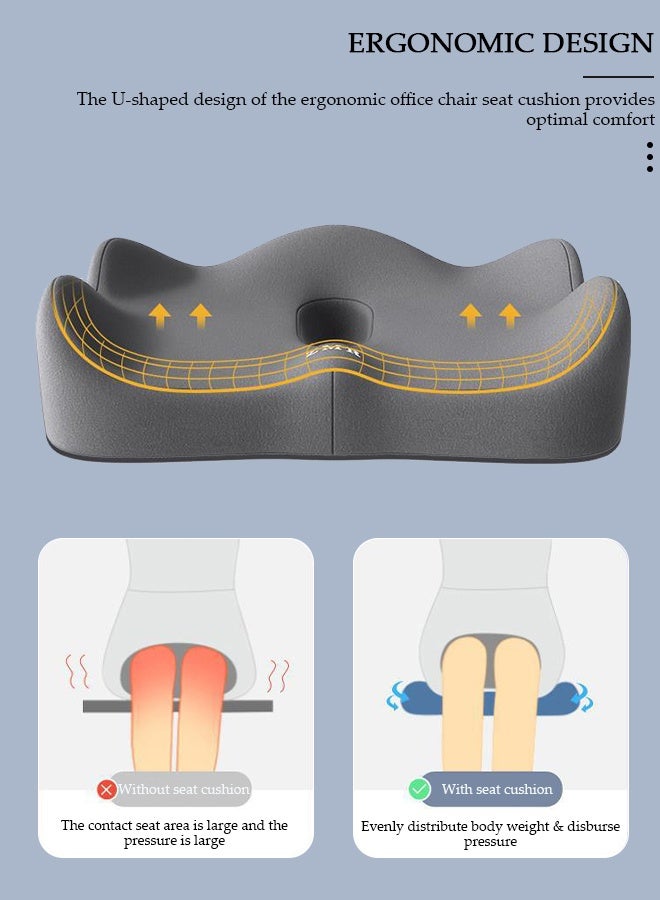 DUNISO Memory Foam Seat Cushion for Long Sitting, Chair Cushion for Sciatica and Lower Back Pain Relief, Comfortable Coccyx Cushion for Home Office Chair Pad, Car Seat, Wheelchair - Image 4