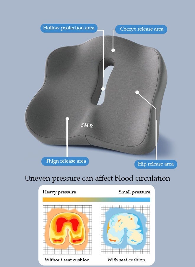 DUNISO Memory Foam Seat Cushion for Long Sitting, Chair Cushion for Sciatica and Lower Back Pain Relief, Comfortable Coccyx Cushion for Home Office Chair Pad, Car Seat, Wheelchair - Image 5