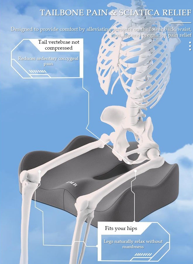 DUNISO Memory Foam Seat Cushion for Long Sitting, Chair Cushion for Sciatica and Lower Back Pain Relief, Comfortable Coccyx Cushion for Home Office Chair Pad, Car Seat, Wheelchair - Image 2