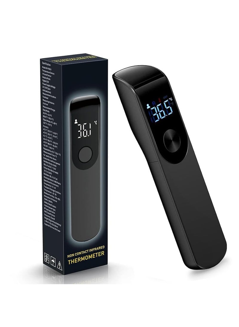 Digital Thermometer, No Touch Infrared Forehead Thermometer, Digital Thermometer with LCD Display and Fever Alarm, ℃/℉, Instant Reading, Temperature Thermometer (Black) - Image 1