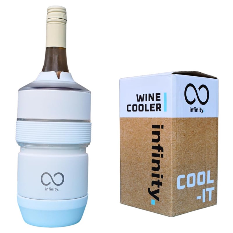 Infinity WINE COOLER  LongLasting Cooling  Secure and Portable  Double Vacuum Insulated Design  Adjustable Fit for Different Sized Bottles  Luxury Drinks Cooler PORCELAIN WHITE