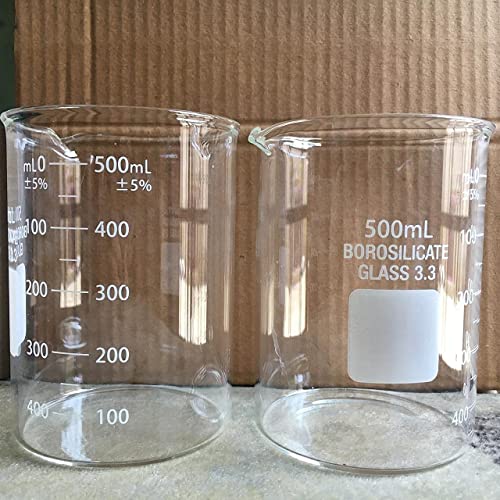 GLAB 3.3 Glass Beaker 500 ml Glass Beaker Laboratory Measuring Instrument - Image 1
