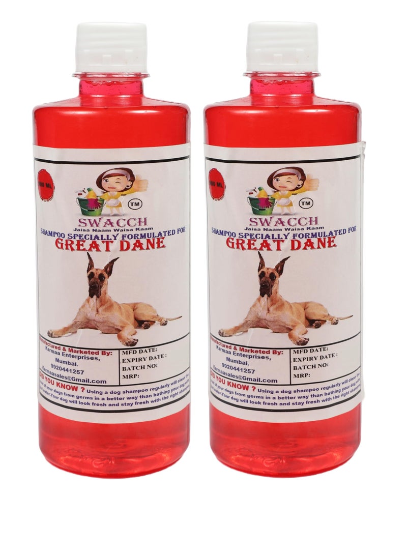 swacch Shampoo | Puppy Safe Shampoo | PH Balanced | Ditch to Itch for Great Dane Dog Shampoo 500ml Pack of 2 (Jasmine) + Spike Ball Chew Toy Combo Pack - Image 2