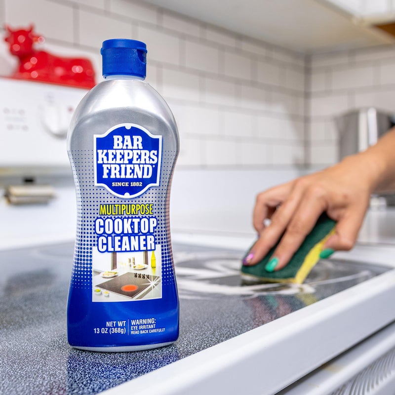 Bar Keepers Friend Cooktop Cleaner (2 x13 oz) + Scraper - Multipurpose Liquid Stovetop Cleanser, Safe for Use on Glass & Ceramic Cooking Surfaces, Copper, Brass, Chrome, Stainless Steel & Porcelain - Image 3