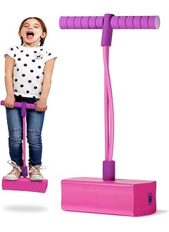 Jumping Toys, Pogo Stick, Foam Pogo Jumper for Kids, Fun and Safe Childs Pogo Stick for Toddlers, Indoor Outdoor Bungee Jump toys for Childs Over 3 Years Old (Rose Red)