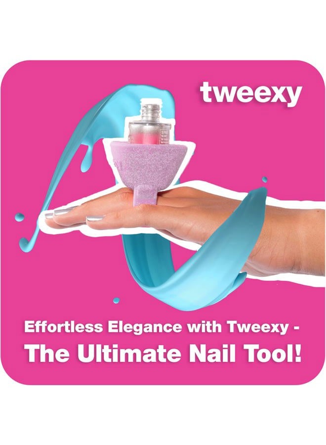 Tweexy Wearable Nail Polish Holder Ring - Ideal Gift for Teenage Girls - Nail Polish Holder Stand for Manicure & Pedicure, Fingernail Painting - Nail Polish Accessories (Opal Sparkle) - Image 5