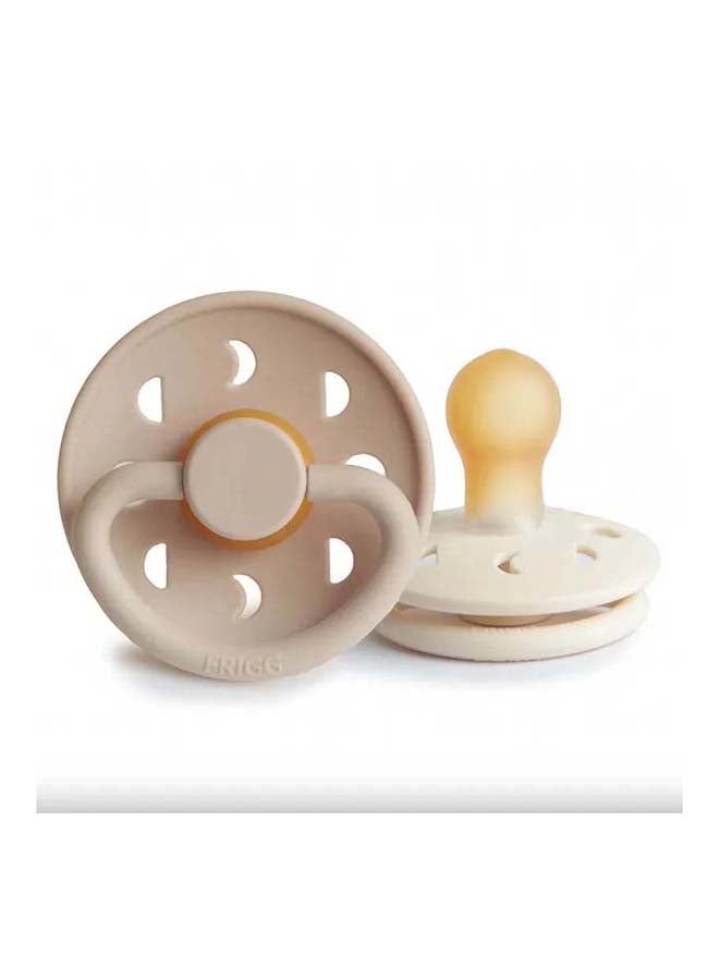 FRIGG Moon Phase Latex Baby Pacifier 6-18M 2-Pack Cream/Croissant - Size 2 - Image 2