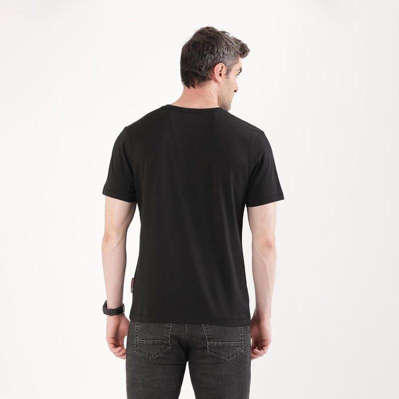 TVS Originals Collection Crew Neck T-Shirt � Bold Street Style, 100% Pure Cotton, Ultra-Soft Comfort, Breathable Anti-Odor Fabric, Skin-Friendly & Long-Lasting Durability for Riders (Racing Black) -L - Image 3