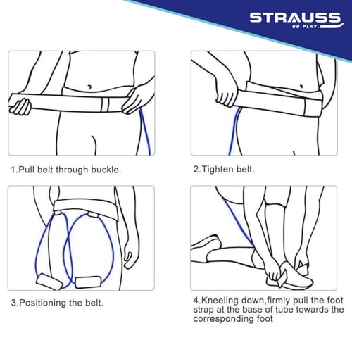 Strauss Resistance Exercise Tube | Resistance Tube for Exercise and Workout | Hip Band for Stretching, Squats, Legs, Thigh, Glutes and Hip Toning Workout | Ideal for Men & Women (Blue) - Image 5