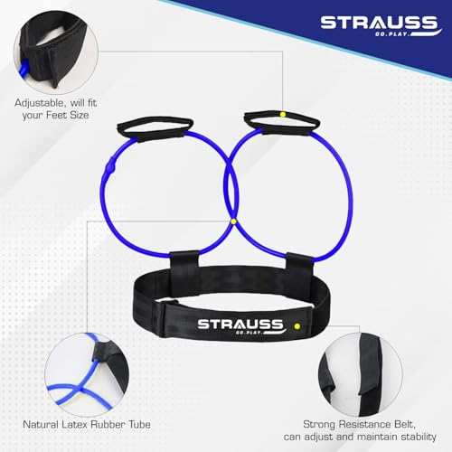 Strauss Resistance Exercise Tube | Resistance Tube for Exercise and Workout | Hip Band for Stretching, Squats, Legs, Thigh, Glutes and Hip Toning Workout | Ideal for Men & Women (Blue) - Image 3