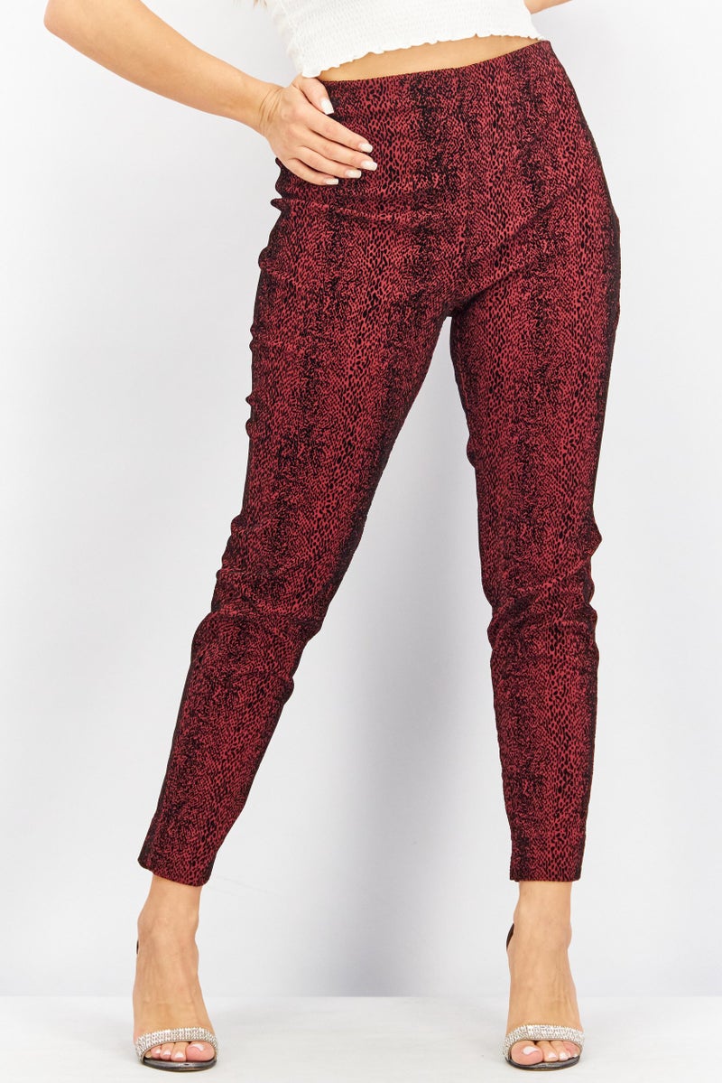 Alfani Women Skinny Fit Allover Print Pull On Pants, Brown and Black - Image 1