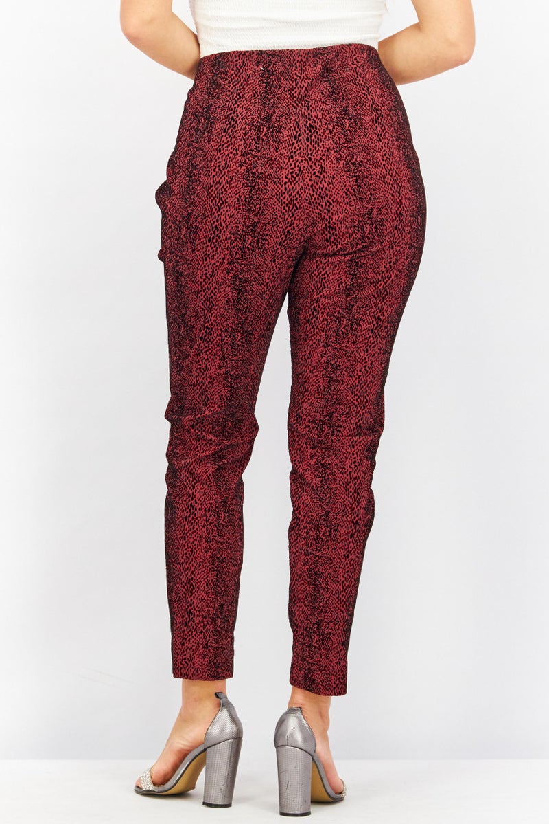 Alfani Women Skinny Fit Allover Print Pull On Pants, Brown and Black - Image 3