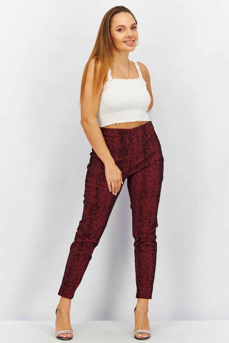 Alfani Women Skinny Fit Allover Print Pull On Pants, Brown and Black - Image 4