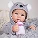 Aori 17 Inch Lifelike Baby Dolls Realistic Doll with Real Life Lightweight Soft Body Grey Outfits for Girls 3 Role Play Adoption Day Photography Prop Collectible - Image 4