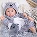 Aori 17 Inch Lifelike Baby Dolls Realistic Doll with Real Life Lightweight Soft Body Grey Outfits for Girls 3 Role Play Adoption Day Photography Prop Collectible - Image 2