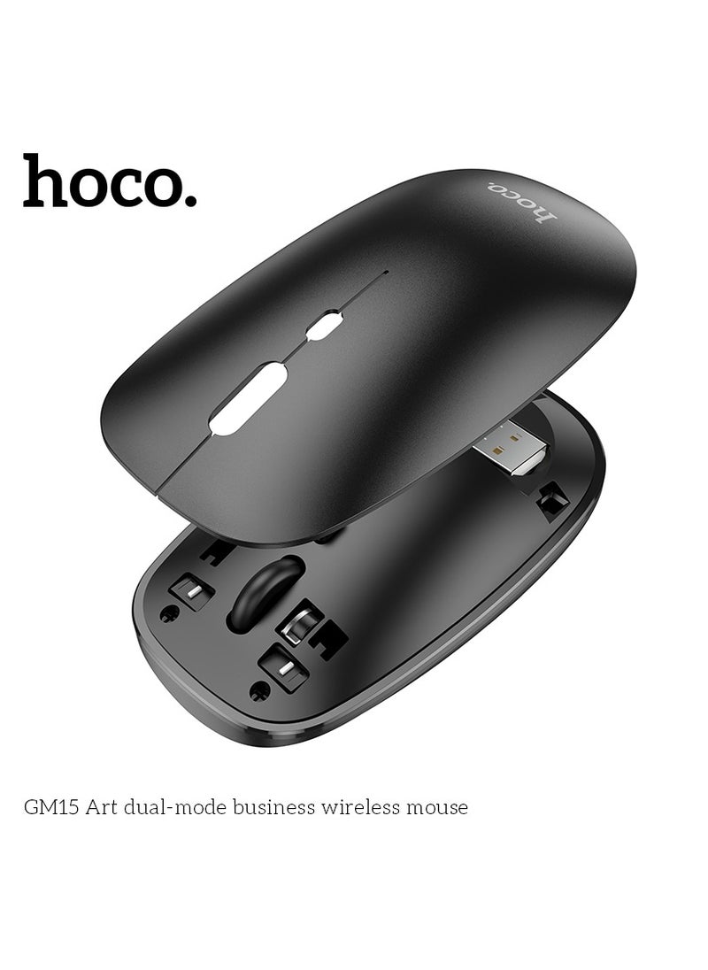 hoco. HOCO GM15 Business USB Wireless Computer Mouse-- 2.4G Dual-Channel with Comfortable Design and Smooth Tracking with PC, Mac, Laptop and Tablets - White  - Image 2