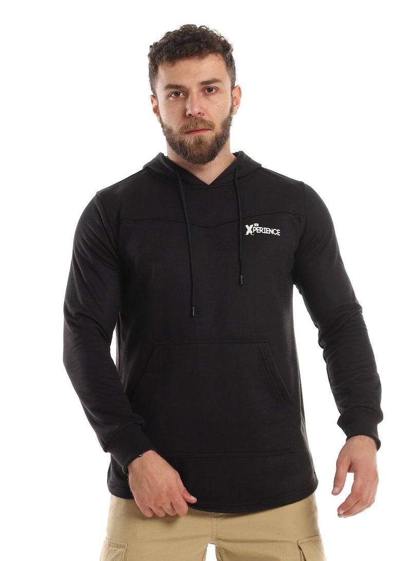 سيزار هودي رجالي مقفول مطبوع من الأمام والضهر ومزود بغطاء للرأس - Image 1